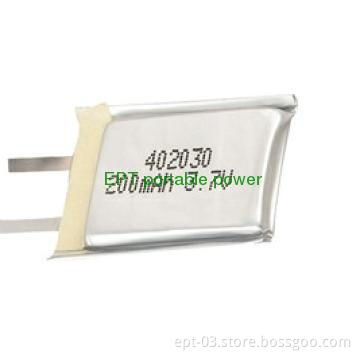 402030 3.7V 200mah Lipo, Li Polymer rechargeable battery